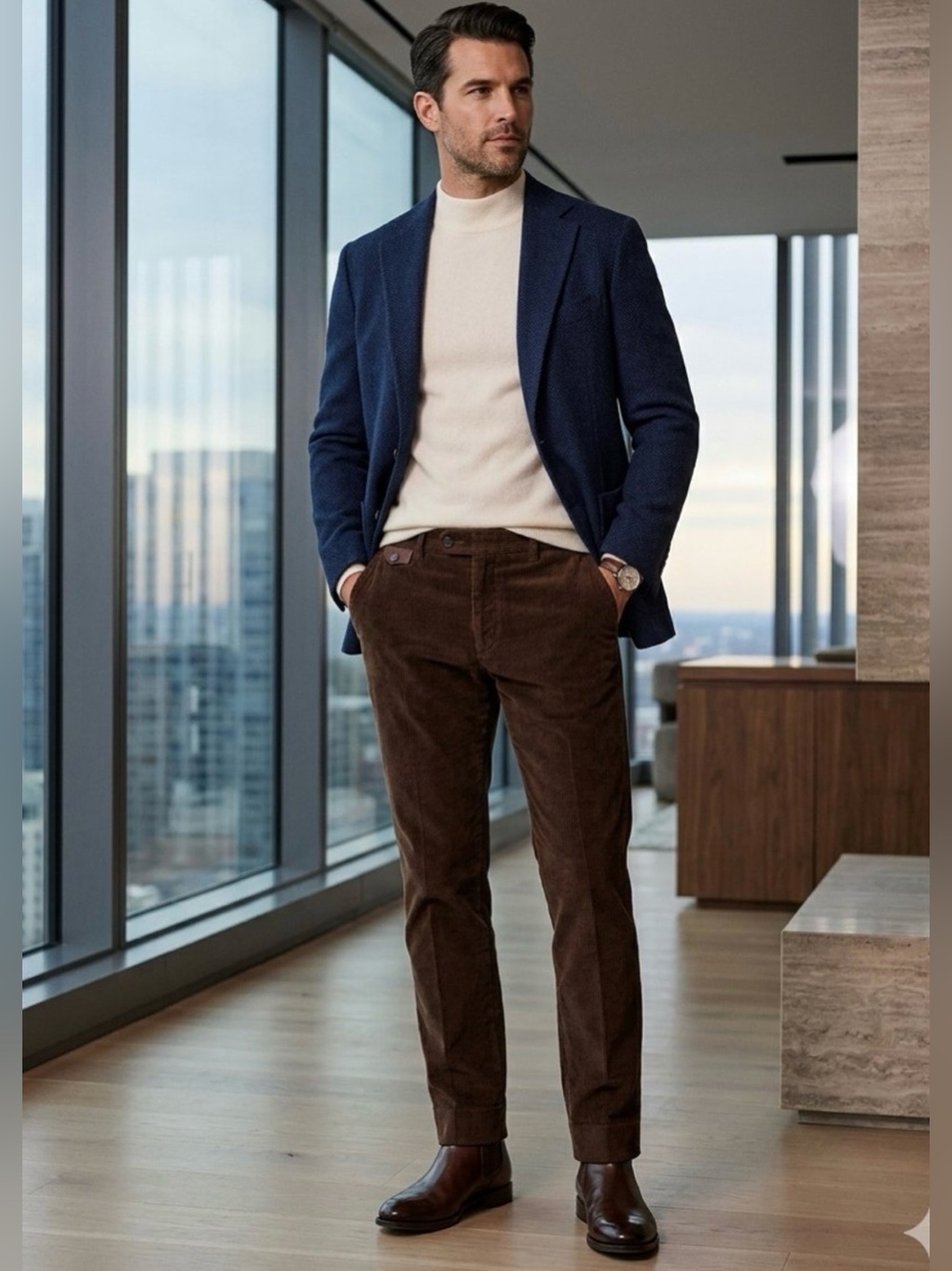 Billy Reid CORDUROY MOORE TROUSER 32 Chocolate Brown Mens 100% Cotton Pant $298